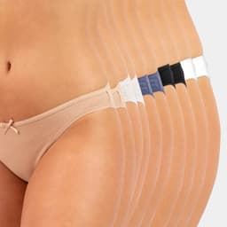 Pack de 10 Calzon Bikini Mujer Beige S