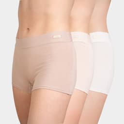 Pack 3 Short Algodon Mujer Beige S