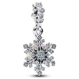 Charm Colgante Doble Copo De Nieve Opalescente Mujer