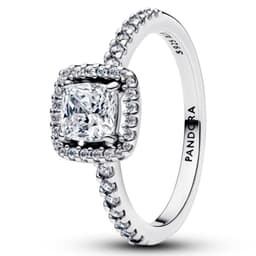 Anillo Halo Cuadrado Brillante Mujer 54