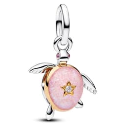 Charm Colgante Tortuga Marina Rosa con Diamante Cultivado en Laboratorio Mujer