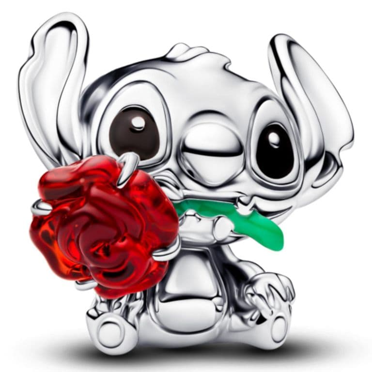 Charm Stitch de Disney en Cristal Murano Rosa Mujer
