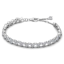 Brazalete Corazon con Tres Piedras Plateado 16