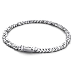 Brazalete de Cadena Cubana Plateado 16