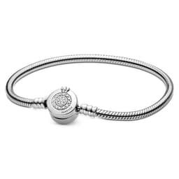 Brazalete Moments Cadena de Serpiente Corona O Resplandeciente Plata 20