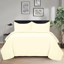 Cubrecama Quilt Roma Con Fundas De Almohada Beige 2 PLAZAS