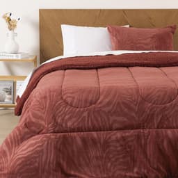Plumon Coral Embossed Rojo 1,5 PLAZAS