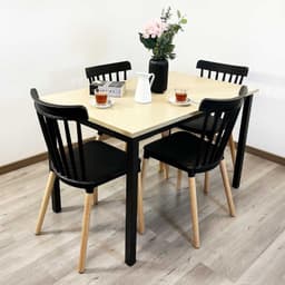 Juego Comedor New York 4 Sillas Negro Windso
