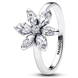 Anillo Coctel de Flores Estilo Herbario Brillante Mujer 50