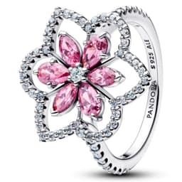 Anillo Coctel Doble Flor Mujer 50