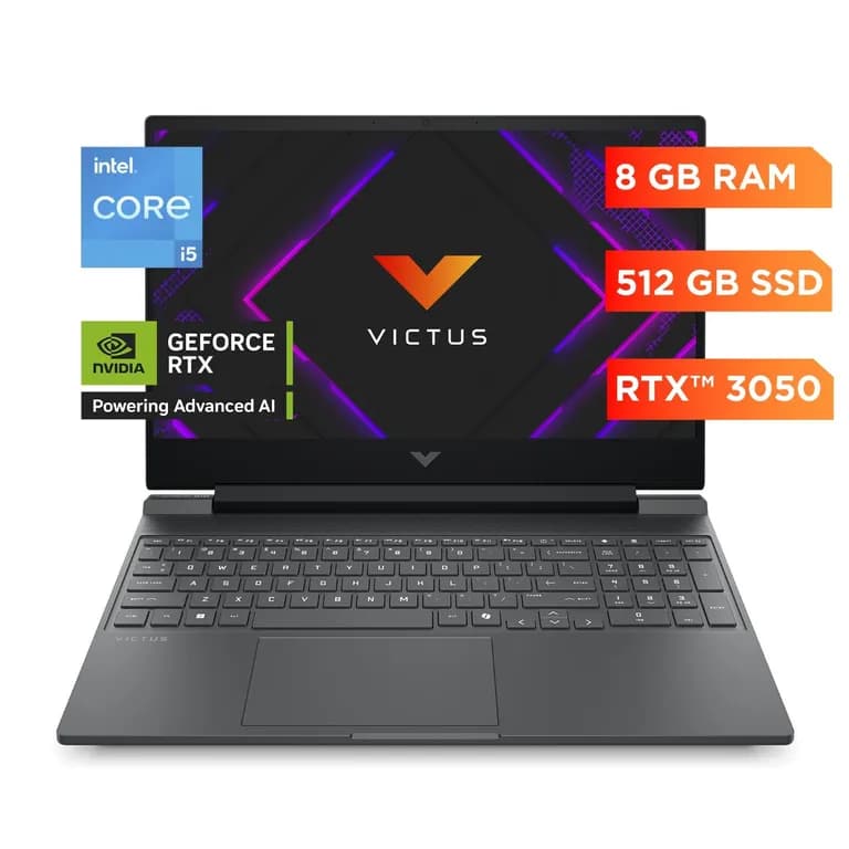 Notebook Gamer Victus 15-fa2009la Intel Core i5 8 GB RAM RTX 3050 512 GB SSD 15.6" FHD 144 Hz