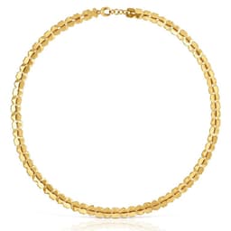 Collar Corto De Acero En Color Dorado Con Motivos Oso Carrusel