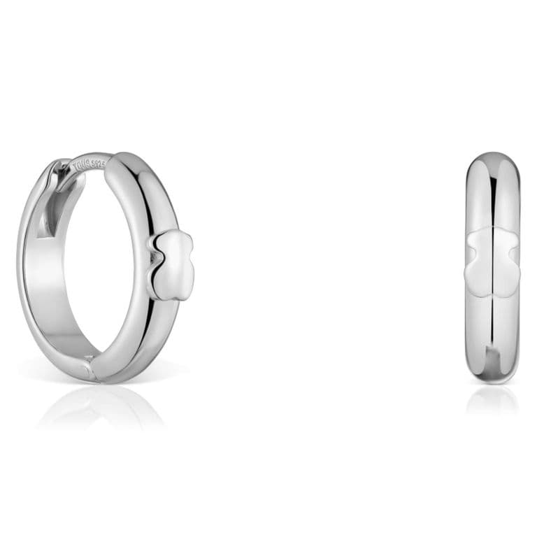 Pendientes Aro Con Oso De Plata 12 Mm Basics