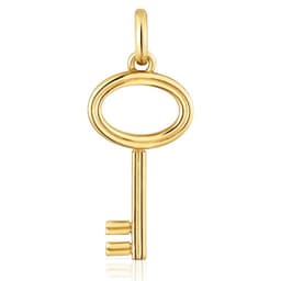Colgante Con Bano De Oro 18 Kt Sobre Plata Motivo Llave 27 Mm Unlock