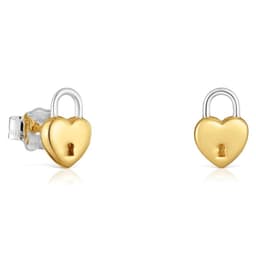 Pendientes Bicolor Corazon Candado Unlock