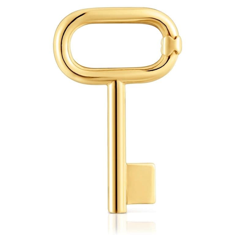 Colgante Con Bano De Oro 18 Kt Sobre Plata Motivo Llave 32 Mm Unlock