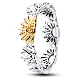 Anillo Girasol En Banda De Dos Tonos 48