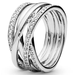 Anillo Entrelazado De Plata Mujer Plateado 54