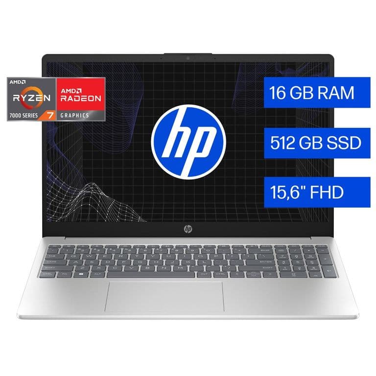 Notebook 15-fc0372la, AMD Ryzen 7, 16 GB RAM, 512 GB SSD, 15.6" FHD