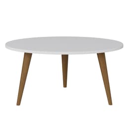 Mesa De Centro Retro Ovalada Blanco