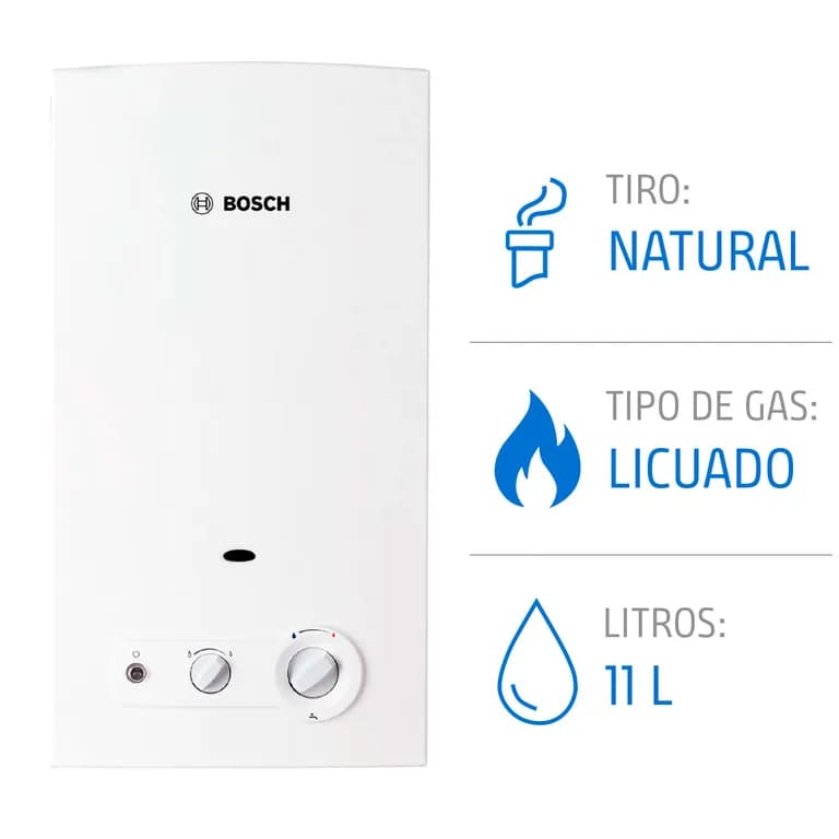Calefont 11 Litros Gas Licuado Tiro Natural Ionizado