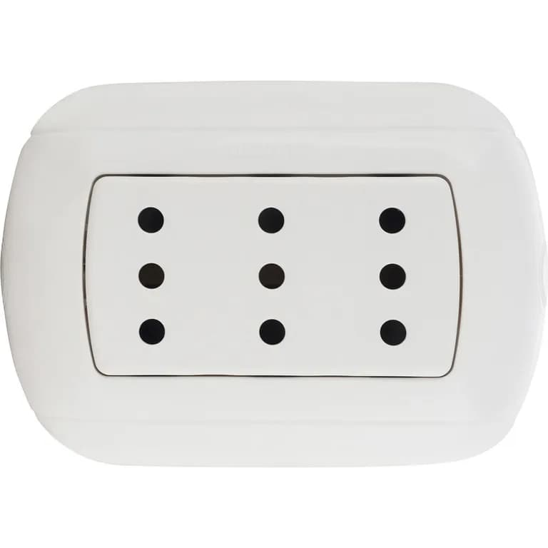 Tomacorriente Triple 10 A Blanco