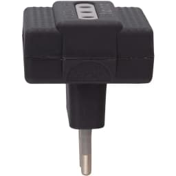 Adaptador triple 2p+t 10 A gris