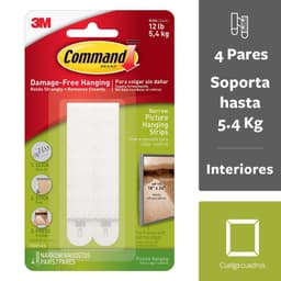 Tiras para Colgar Cuadros Angostas Blancas 4 Pares