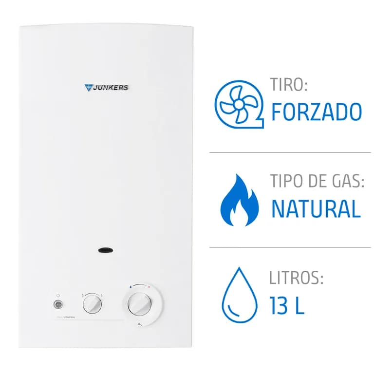 Calefont 13 Litros Gas Natural Tiro Forzado Ionizado