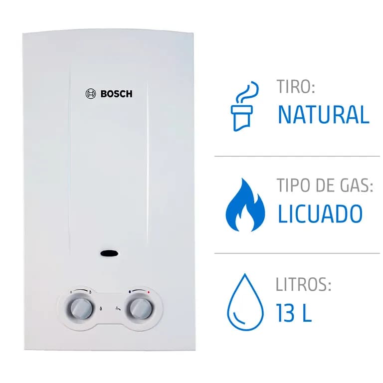 Calefont 13 Litros Gas Licuado Tiro Natural Ionizado