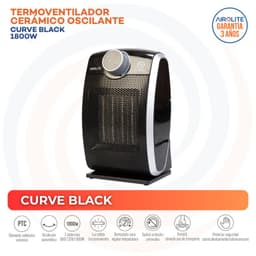 Termoventilador Electrico 1800 W Curve Black Negro