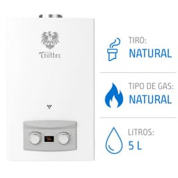 Calefont 5 Litros Gas Natural Tiro Natural Ionizado