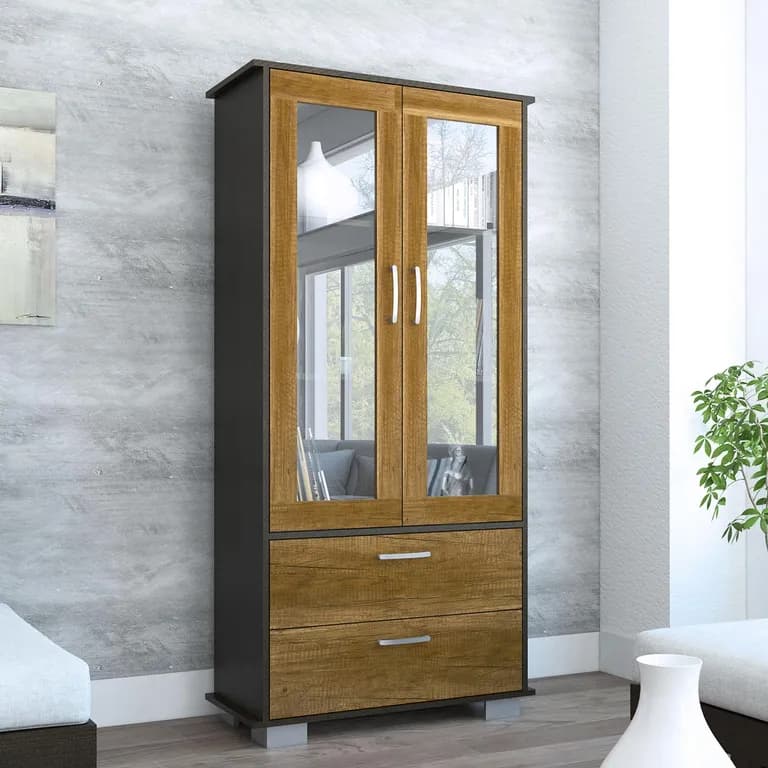 Vitrina classic color caramelo+wengue 165x80x35 cm