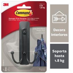 Gancho Doble grande Negro opaco
