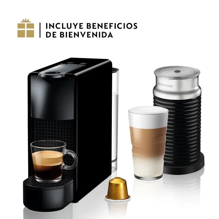 Cafetera Essenza Mini Negro + Espumador de Leche