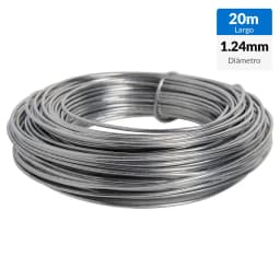 Alambre Acero Galvanizado Multiuso Display #18 1.24 mm 20 m Gris