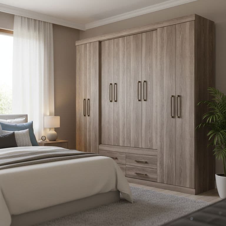 Closet Napoles 8 Puerta(s) 4 Cajon(es) 11 Repisa(s) 212x217x46 cm Cafe