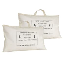 Pack de 2 Almohadas de Plumas para Dormir 50x90 cm