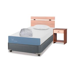 Cama Americana Excellence 1,5Plazas + Muebles Olmo + Almohada + Plumon