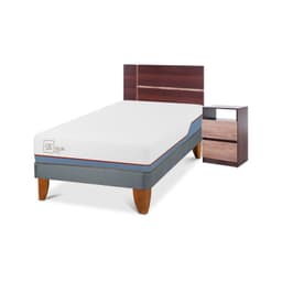 Cama Europea Excellence Plus 1.5 Plazas + Muebles