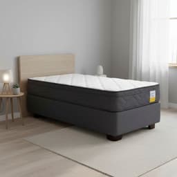 Cama 1 plaza Americana Eurotop Gris