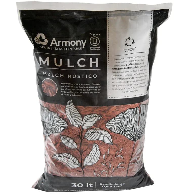Mulch rustico decorativo 30 litros rojo