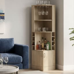 Bar Esquinero Kava 46.9x180.6x46.9 cm Roble claro/Blanco