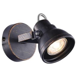 Aplique Cazo Patina 1 Luz Metal Negro
