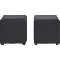 Set 2 Poufs Cali Felpa Gris