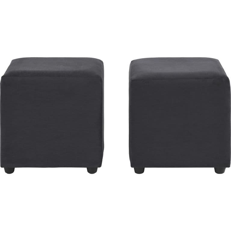 Set 2 Poufs Cali Felpa Gris