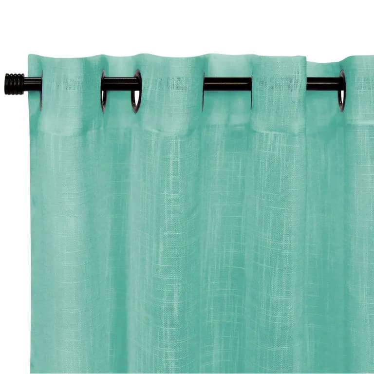 Set Cortinas Lino Tela 140x220 cm Verde Verde