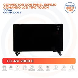 Convector Panel Espejo Conveccion Negro