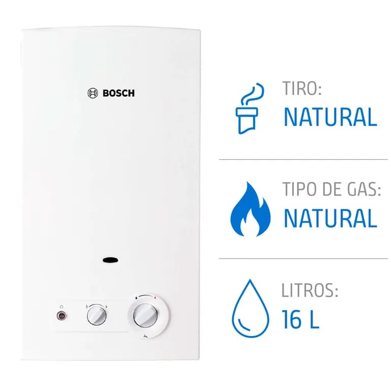 Calefont 16 Litros Gas Natural Tiro Natural Ionizado