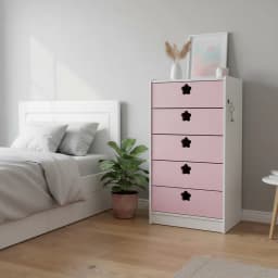 Cajonera 5 Cajon(es) Rosado Flor 60x115x40 cm Rosado